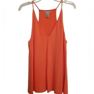 🔥 Orange V Neck Tank Top